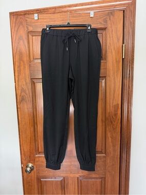Wildfang Black Drawstring Joggers with Elastic Cuffs